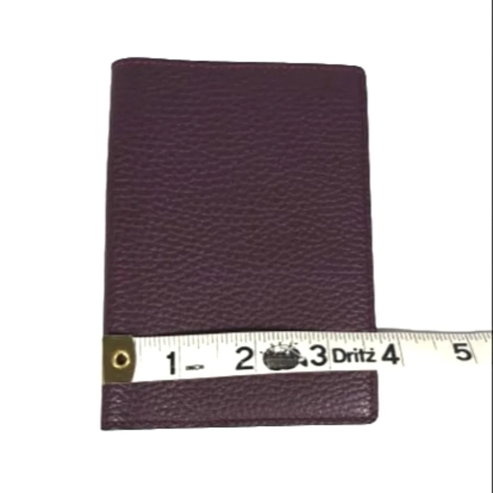 CANALI New Leather Passport Credit Card Holder Maroon - Picture 3 of 7